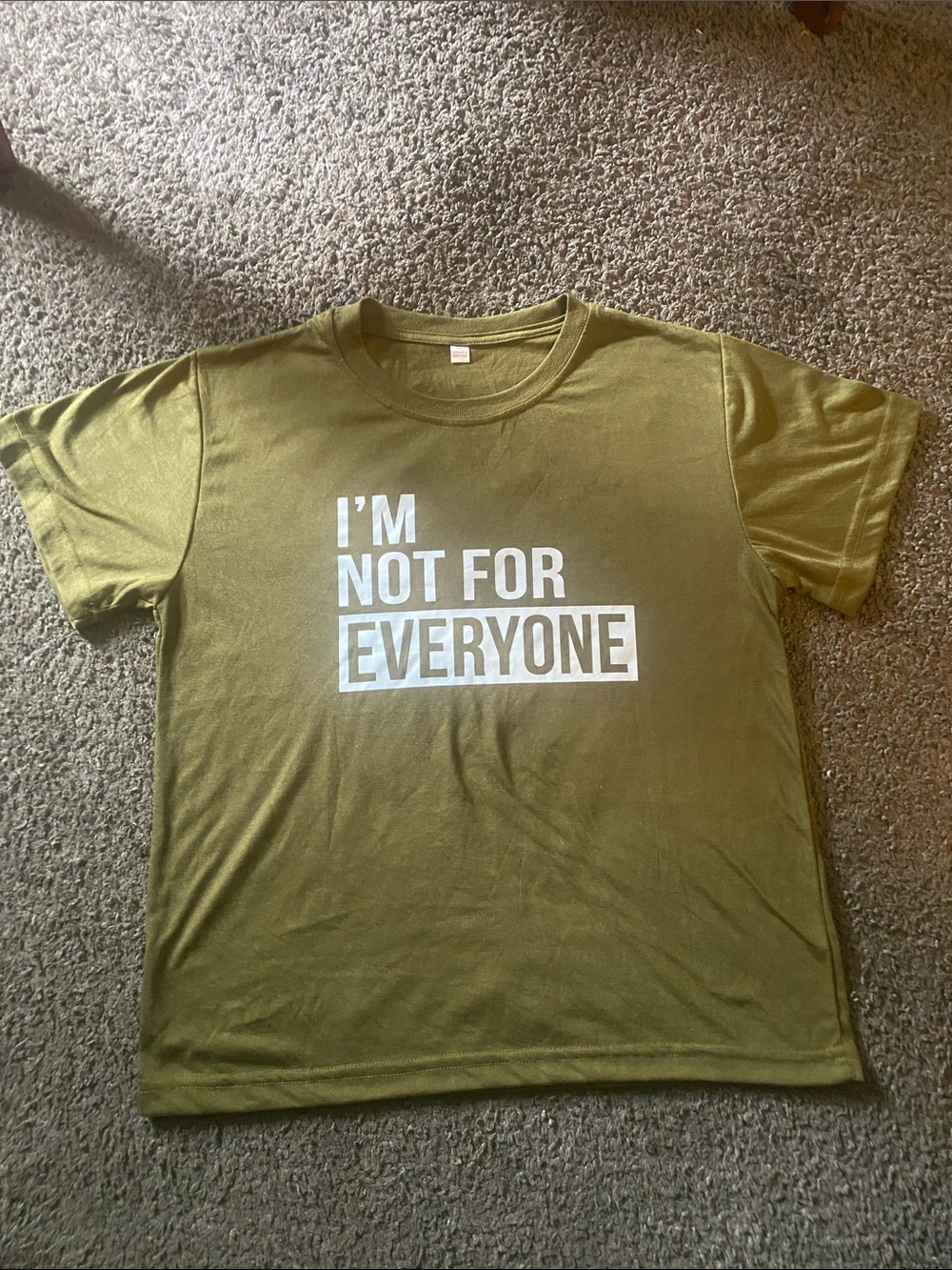 Men's Olive Green Short Sleeve Graphic Tee - 'I'm Not For Everyone'
